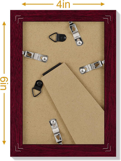 Vittanly 8x10 Picture Frames Set of 9, Shatter Resistant Plexiglass, Display 5x7 Pictures with Mat or 8x10 without Mat, Photo Frames for Wall or Tabletop, Engineered Wood, Black - Colors B