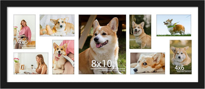 DUENPY 14x26 Collage Picture Frame 4x6 Collage Picture Frame Displays Twelve 4x6 inch Photos Available Horizontal Wall Mounting Display and Vertical Black - Colors A