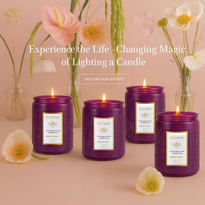 Mother’s Day Candles Gift Set for Mom, Natural Soy Wax Scented Jar Candles 6-Pack, Aromatherapy Candles for Home, 42oz 300 Hours Long Lasting, Gifts for Women