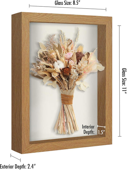 Americanflat 12x16 Shadow Box Frame with Polished Plexiglass - Silhouette Collection - Large Shadow Box Display Case for Tabletop and Wall Display - Black with Soft Felt Back