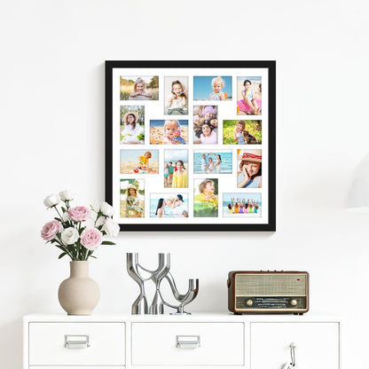 DUENPY 14x26 Collage Picture Frame 4x6 Collage Picture Frame Displays Twelve 4x6 inch Photos Available Horizontal Wall Mounting Display and Vertical Black - Colors B