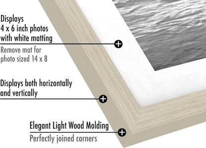 Americanflat 4x6 Collage Picture Frame with Shatter-Resistant Glass - Fits Five 4x6 Photos or Use as One 11x14 Picture Frame - Signature Collection - Collage Frames for Wall Display - Black