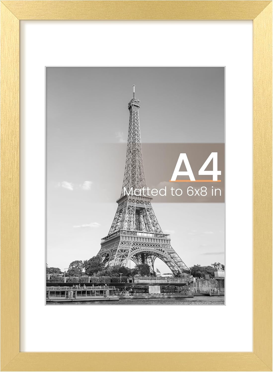 upsimples 8x10 Picture Frame, Display Pictures 5x7 with Mat or 8x10 Without Mat, Wall Hanging Photo Frame, Black, 1 Pack - Colors A