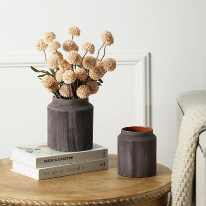 Modern Ceramic Vase Set of 5, Vases Home Decor Rustic Farmhouse Decorative Vase Pottery Vases for Bouquet Pampas Grass Dried Fresh Flowers, Table Living Room Kitchen Bedroom