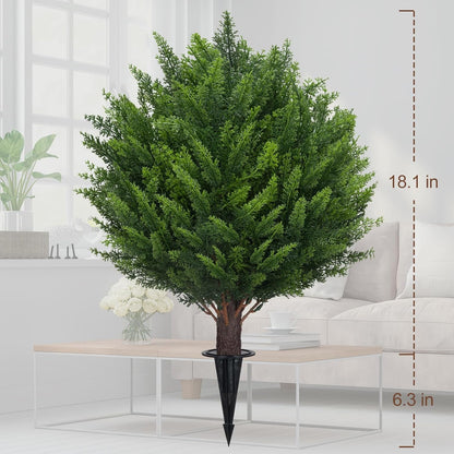 AOKIIE 6FT Artificial Topiary Cedar Plants Outdoor, Faux Pine Trees UV Resistant and Potted, 72 Inch Tall Fake Shrubs Evergreen for Front Porch Decor Set of 2