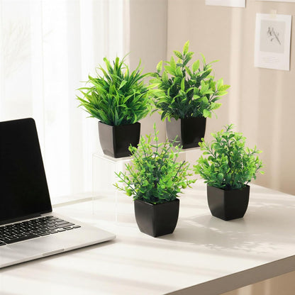 CEWOR Fake Plants 2 Pack Mini Potted Plants Bathroom Accessories Small Artificial Greenery Decorations for Bathroom Office Home Room Kitchen Table Indoor