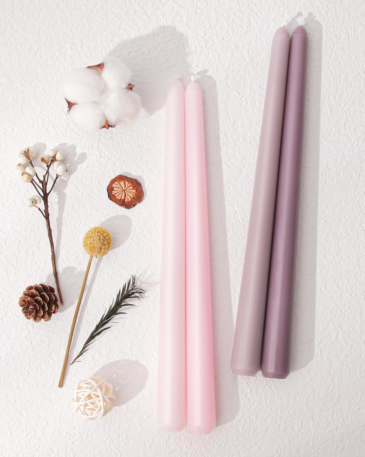 Viyffo Taper Candles, 12 Inch, 12 Pack, Brown – Unscented, Smokeless Design, Up to 8-Hour Burn – Tall Candlesticks for Table Decor, Weddings & Dinners