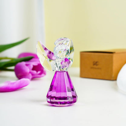 HDCRYSTALGIFTS 3.3'' Crystal Bird Figurine Collectible Art Glass Animal Figurines Table Home Decor Paperweight Valentine’s Day for Women