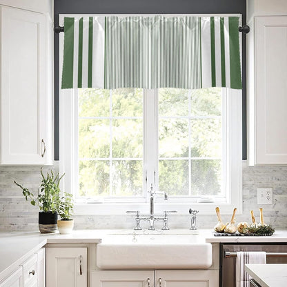 Emvency 2 Pack Dark Grey Valances Window Treatments, Gray Striped Abstract Blackout Drapes Adjustable Curtain for Windows Living Room Kitchen Over Sink, 52x18 Inch Rod Pocket Valances