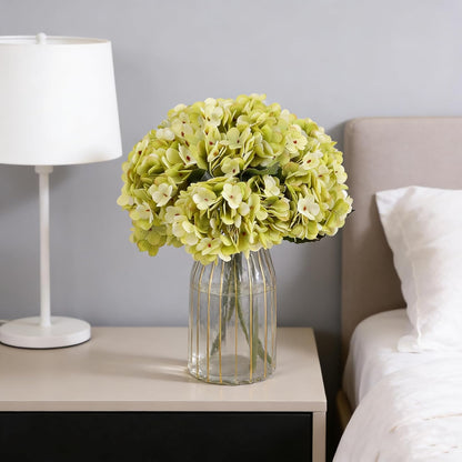 Kimura's Cabin 6pcs White Hydrangea Artificial Flowers Silk Fake Hydrangeas Faux Hydrangea Flowers with Stems for Wedding Bouquets Arrangement Home Table Centerpieces Baby Shower Party Decoration