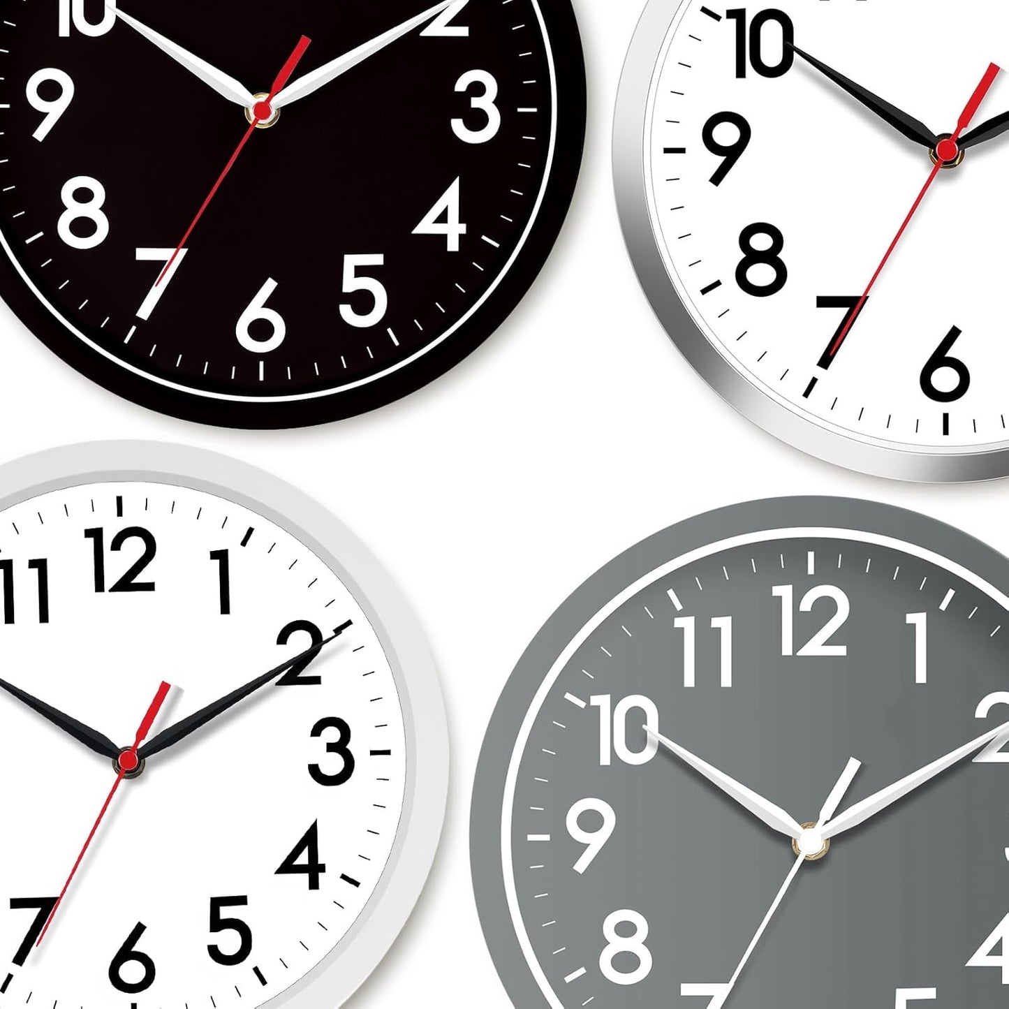 AKCISOT Wall Clock, Modern Small Wall Clocks Battery Operated 8 Inch, Silent Non-Ticking Analog Classic for Office, Home, Bathroom, Kitchen, Bedroom, School(Black)