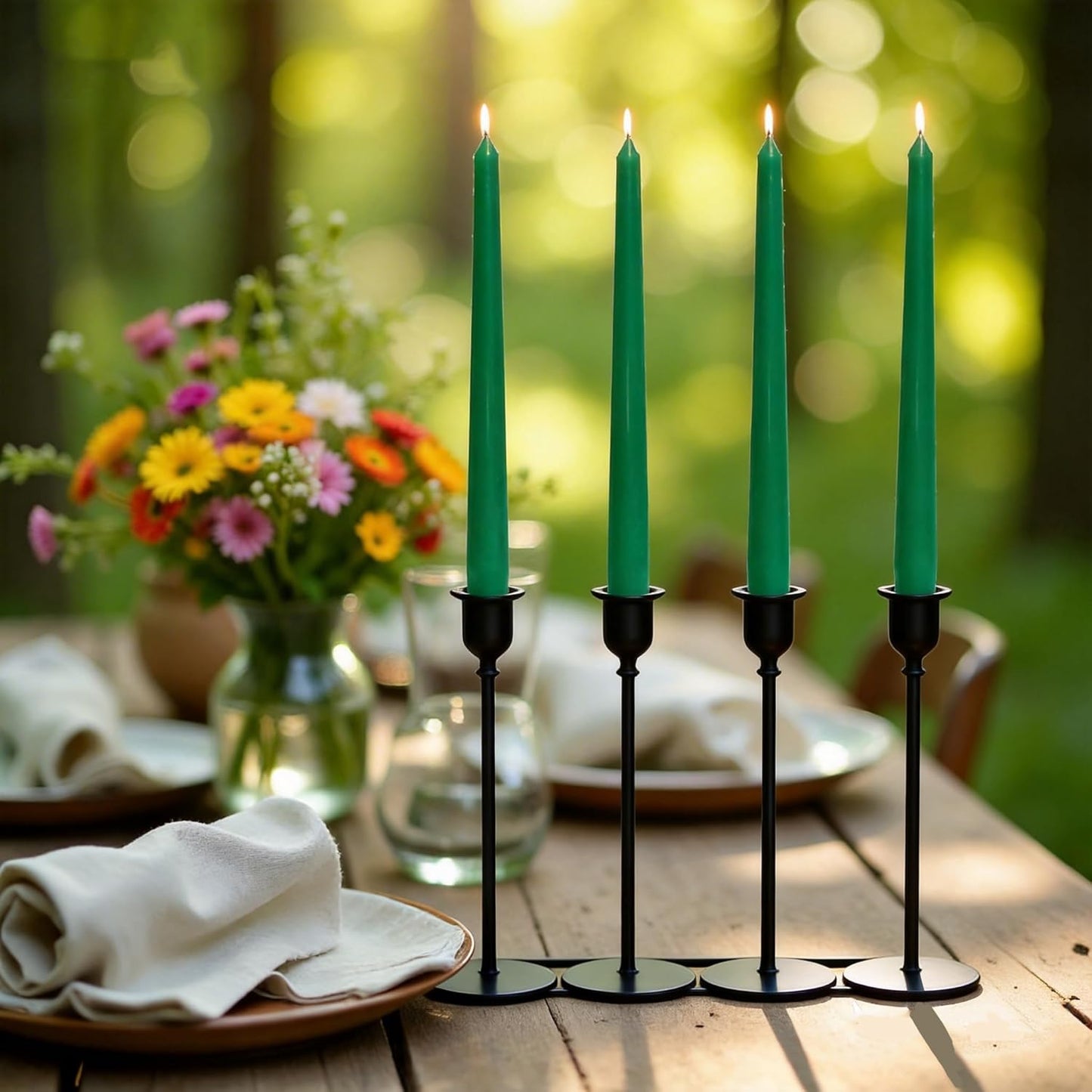 4 Pack White Taper Candles丨Taper Candles 10 Inch Dripless丨Unscented & Smokeless Candlesticks Bulk丨7-8 Hours Long Burning Tall Candles丨Ideal for Christmas Weddings Parties Dinner