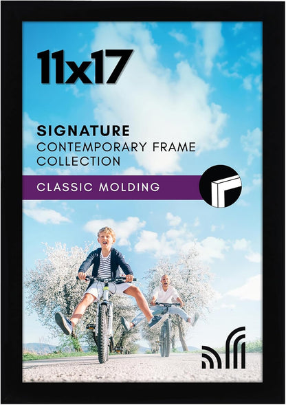 Americanflat 12x18 Poster Frame with Shatter-Resistant Glass - Signature Collection - Gallery-Style Frames Made of Engineered Wood - Photo Frame for Wall Display - Black - Colors C