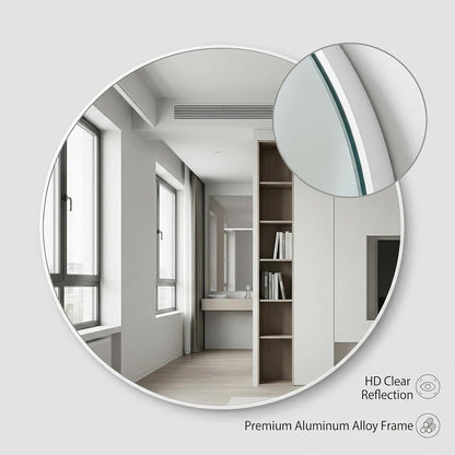 HARRITPURE Round Mirror 30 Black Wall Mounted Circle Mirrors Vanity Mirror with Brushed Aluminum Alloy Frame Modern Decoration for Bathroom, Living Room, Vanity, Bedroom, Entryway