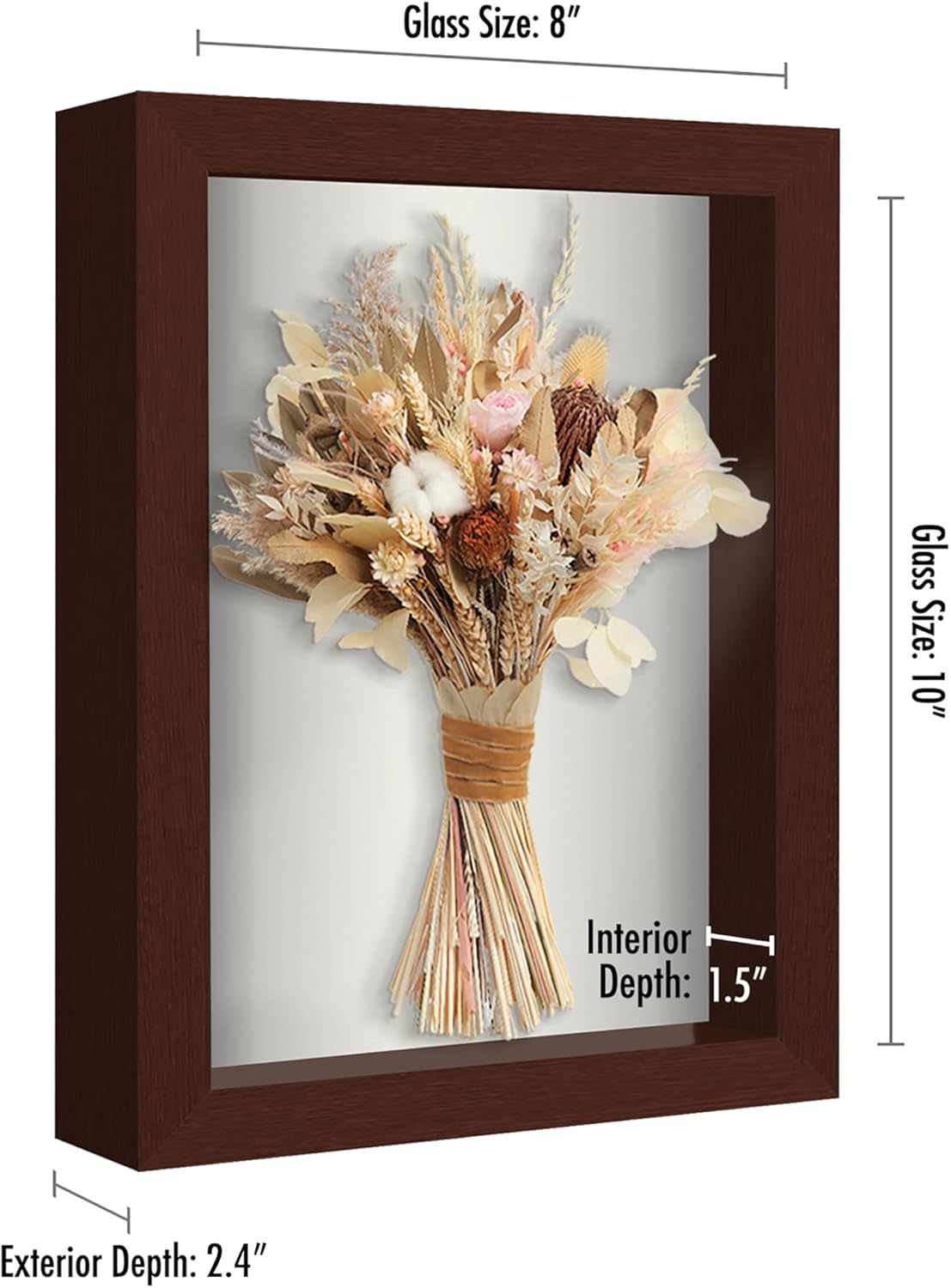 Americanflat Front Opening 11x14 Shadow Box Frame with Shatter-Resistant Glass - Silhouette Collection - Shadow Box Display Case for Tabletop and Wall Display - Black