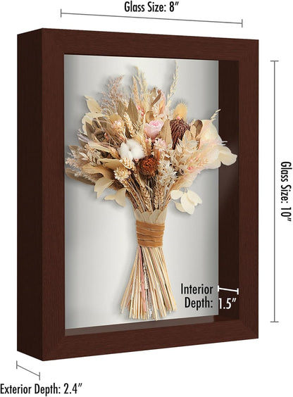 Americanflat Front Opening 11x14 Shadow Box Frame with Shatter-Resistant Glass - Silhouette Collection - Shadow Box Display Case for Tabletop and Wall Display - Black