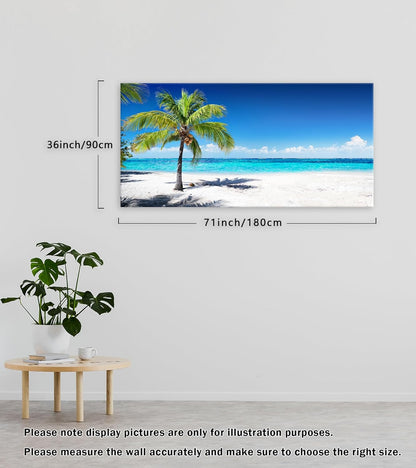 Baisuart S02250 Canvas Prints Wall Art Beach Sunset Ocean Waves Nature Pictures Stretched Canvas Wooden Framed for living Room Bedroom and Office
