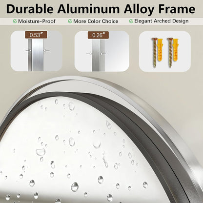 57" x 20" Arched Full Length Mirror - Wall Mounted/Floor Mirror Aluminum Alloy Frame Full Body Mirrors for Bathroom Living Room Bedroom and Entryway,Black