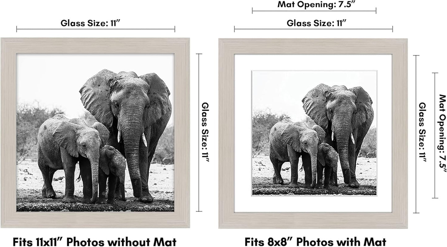 Americanflat 8x10 Picture Frame with Shatter-Resistant Glass - Use as 5x7 Frame with Mat or Display 8x10 Photo Without Mat - Signature Collection - Picture Frames for Tabletop and Wall Display - Black