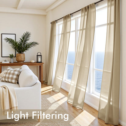 MIULEE White Sheer Curtains 84 Inches Long, 4 Panels Set, Light Filtering Rod Pocket Voile Drapes for Living Room and Bedroom, Airy Soft Fabric Window Treatments, 42 x 84 Inches