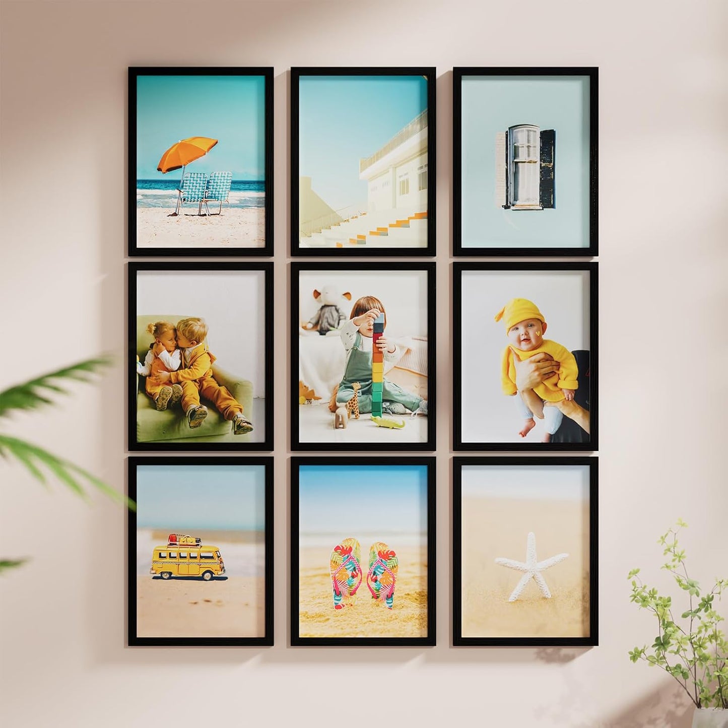 Vittanly 11x14 Picture Frame, Display Pictures 8x10 with Mat or 11x14 without Mat, Photo Frame for Wall Mounting, Black, 1 Pack - Colors A