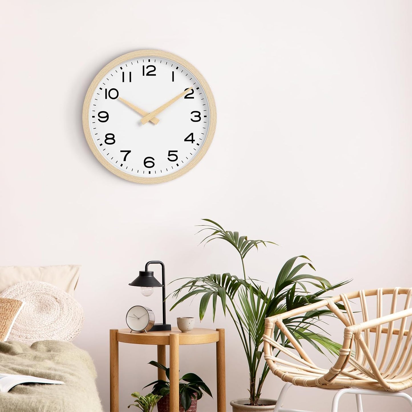 AKCISOT Wall Clock, Modern Small Wall Clocks Battery Operated 8 Inch, Silent Non-Ticking Analog Classic for Office, Home, Bathroom, Kitchen, Bedroom, School(Black)