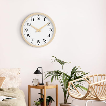 AKCISOT Wall Clock, Modern Small Wall Clocks Battery Operated 8 Inch, Silent Non-Ticking Analog Classic for Office, Home, Bathroom, Kitchen, Bedroom, School(Black)
