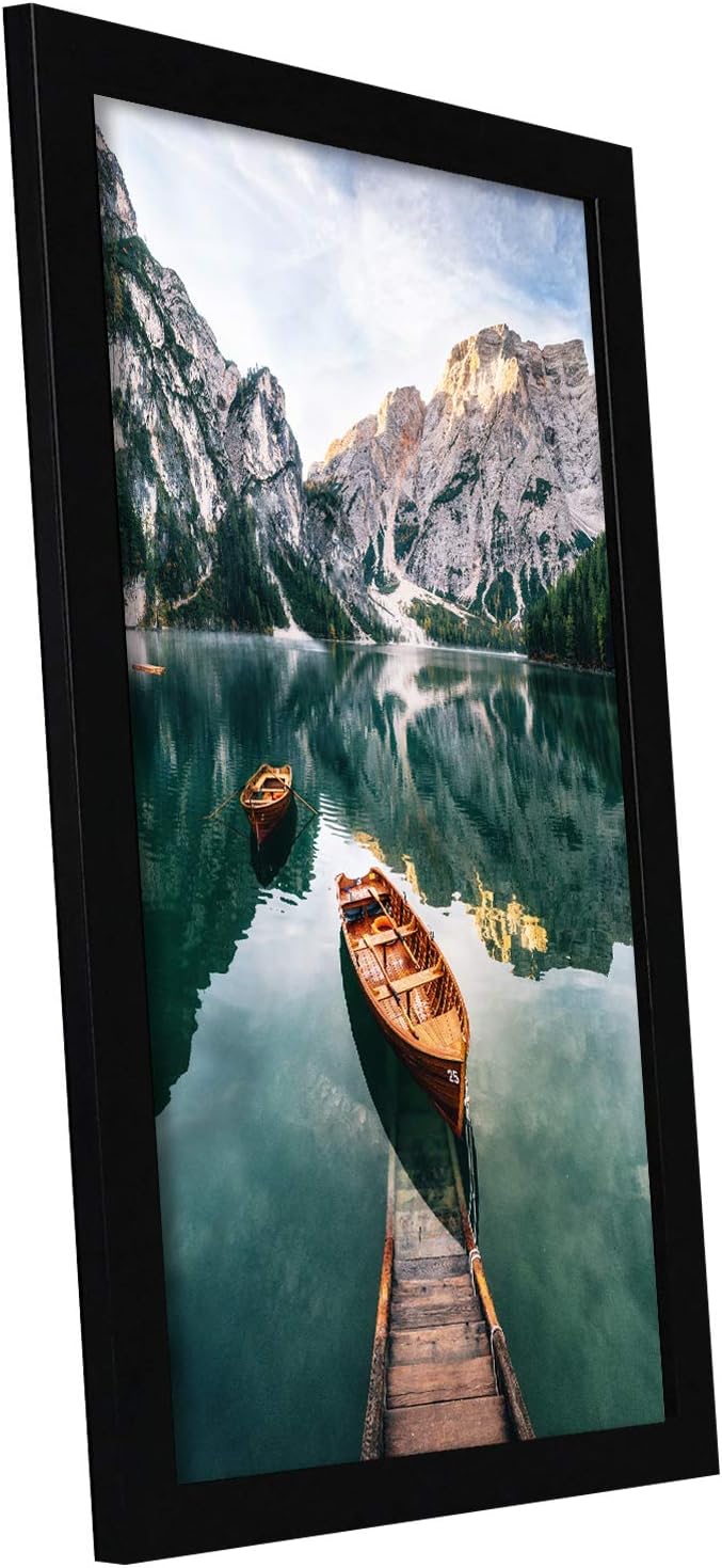 Americanflat 12x18 Poster Frame with Shatter-Resistant Glass - Signature Collection - Gallery-Style Frames Made of Engineered Wood - Photo Frame for Wall Display - Black - Colors B