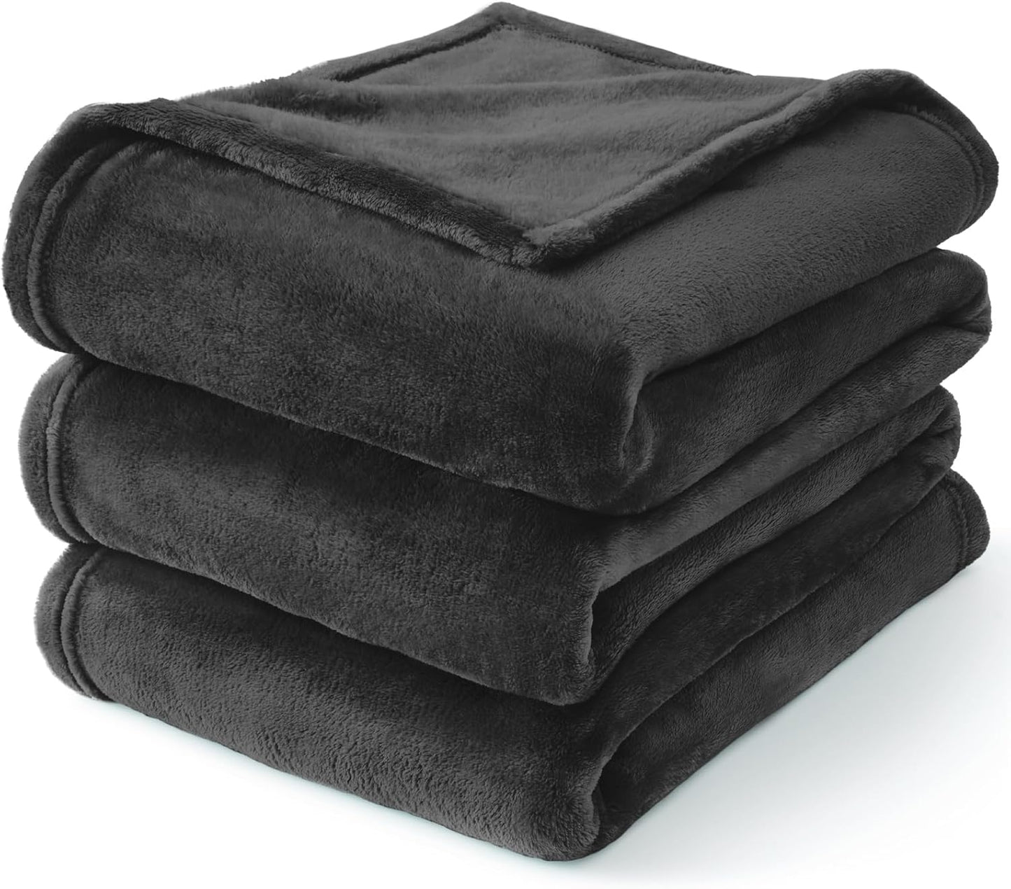 BEDELITE Fleece Blanket Black Throw Blankets for Couch & Bed, Luxury Plush Cozy Fuzzy Blanket 50x60 inches, Super Soft Warm Lightweight Throw Blanket for Travel Camping - Colors B