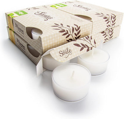 Shortie's Candle Company Vanilla Bean Premium Tealight Candles Bulk Pack - 24 Beige Highly Scented Tea Lights - Beautiful Candlelight - Made in the USA - Bakery & Food Collection