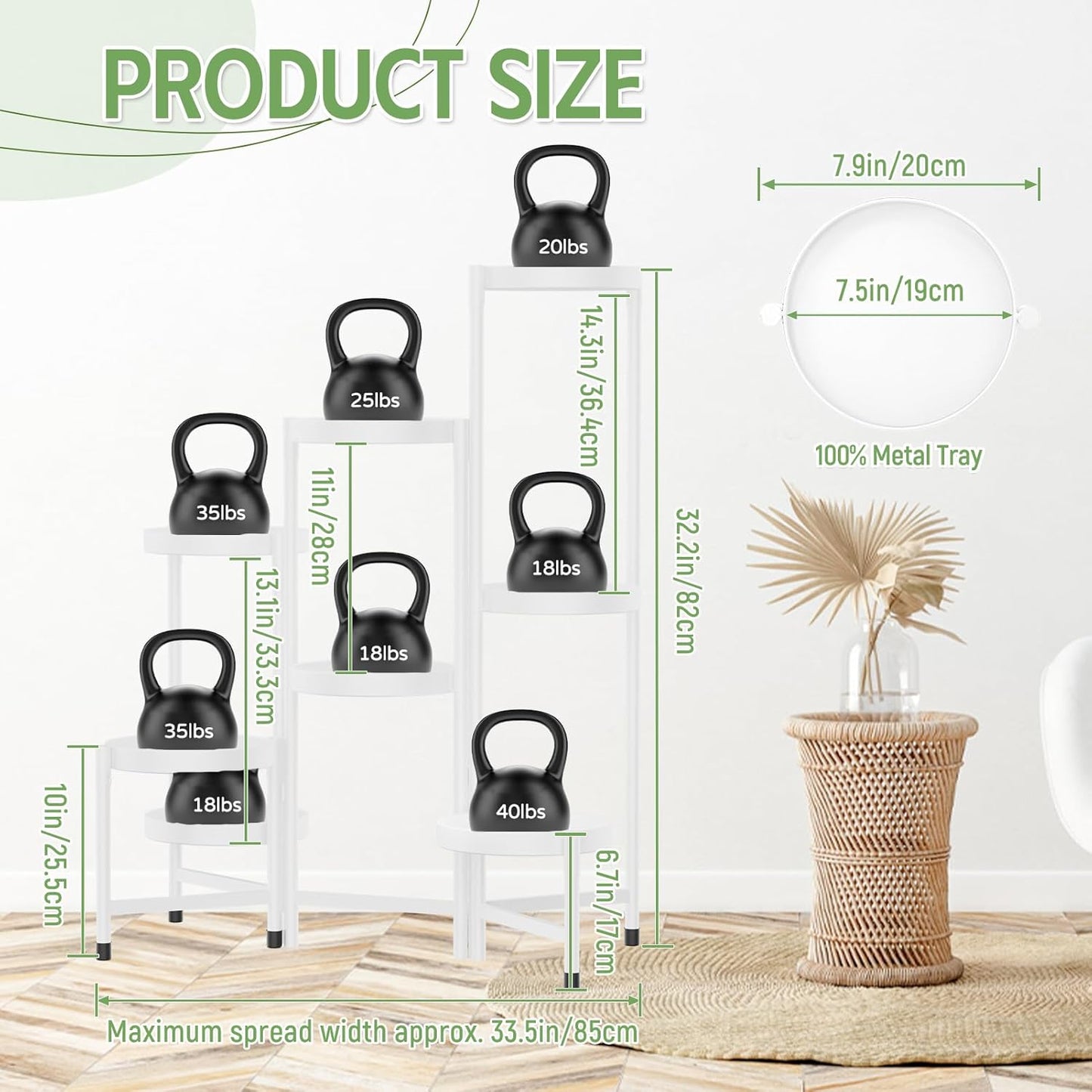 iDavosic.ly Plant Stand Indoor Outdoor, 5 Tier Corner Metal Flower Display Holder Shelf, Folding Tall Orchid Rack for Patio Balcony Porch Garden Living Room House, Black