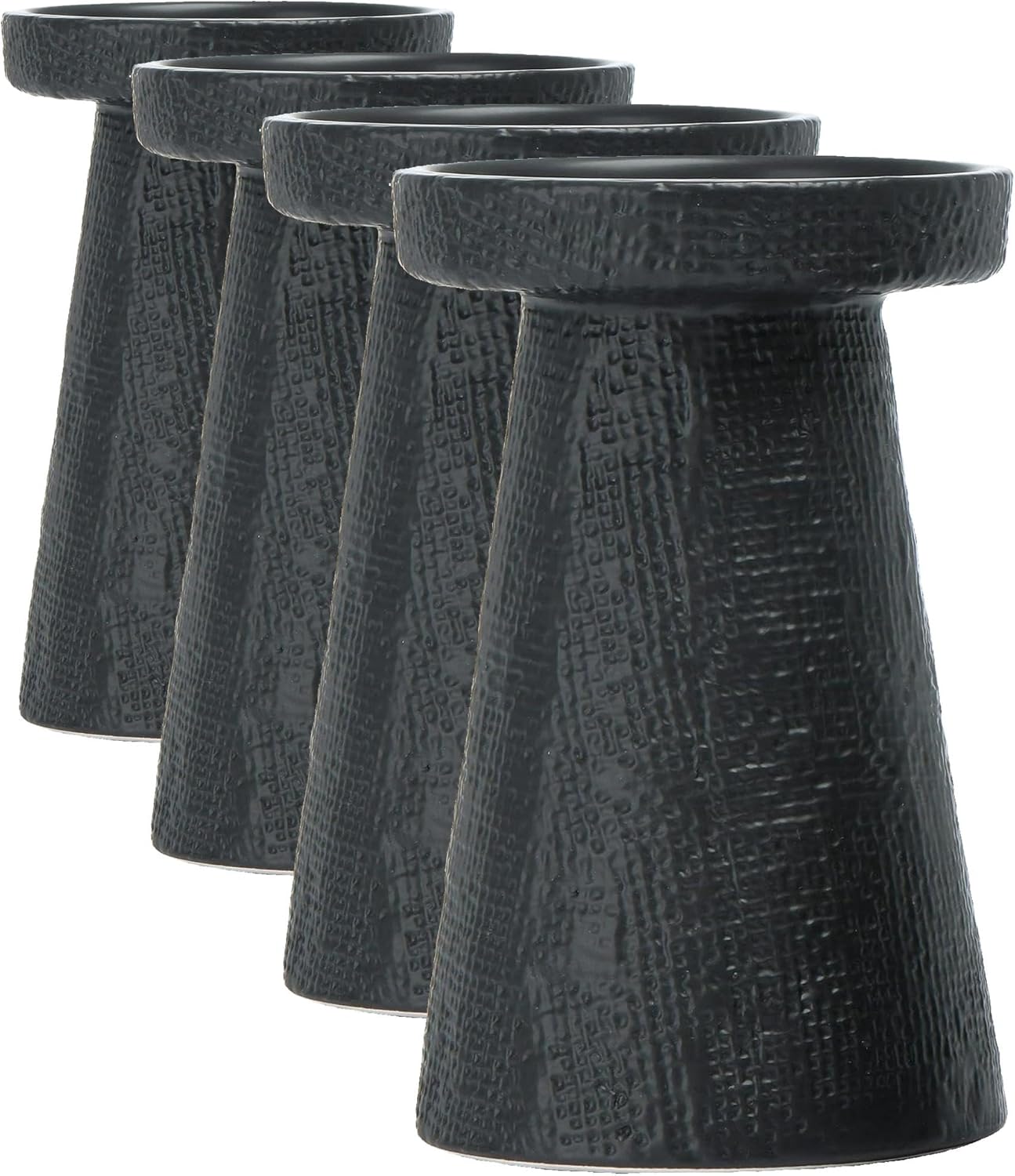 Main + Mesa Stoneware Pillar & Taper Candle Holders, Set of 2