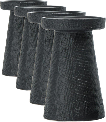 Main + Mesa Stoneware Pillar & Taper Candle Holders, Set of 2