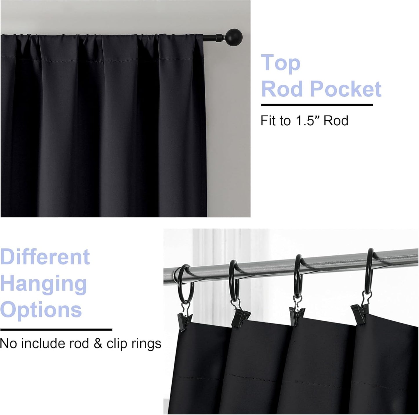 Simplebrand Ava Sage Green Blackout Curtains for Bedroom 63 Inch Length 2 Panels Set, Solid Thermal Insulated Energy Saving Rod Pocket Window Treatment Curtains Blackout Drapes, W40 x L63 Inch, Sage - Colors C