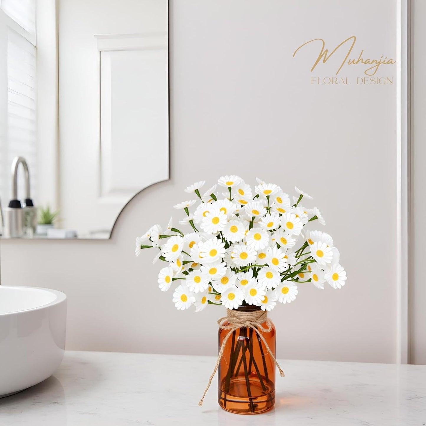 Muhanjia Artificial Eucalyptus Stems in Glass Vase with Faux Water,3Pcs Fake Plant with Double-Sided Green Leaves for Centerpiece(Double-Sided Green Eucalyptus)