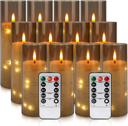 48- Pack of 3 Sizes of LED Flameless Candles.This Candle is Suitable for café, Fancy Restaurant, Bookstore and Other Scenes to Create a Relaxing and Romantic Atmosphere.