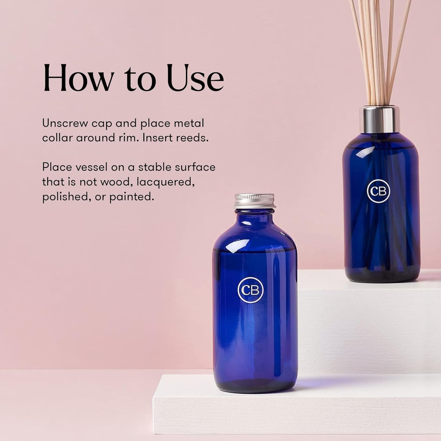 Capri Blue Volcano Reed Diffuser Set - Includes Reed Diffuser Sticks, Fragrance Oil, and Glass Bottle - Luxury Scented Room Freshener - White (8 fl oz)