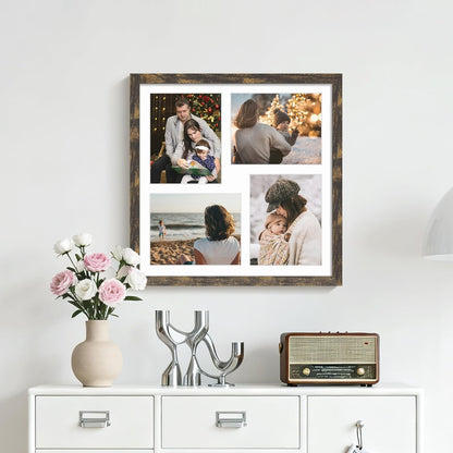 DUENPY 14x26 Collage Picture Frame 4x6 Collage Picture Frame Displays Twelve 4x6 inch Photos Available Horizontal Wall Mounting Display and Vertical Black - Colors A