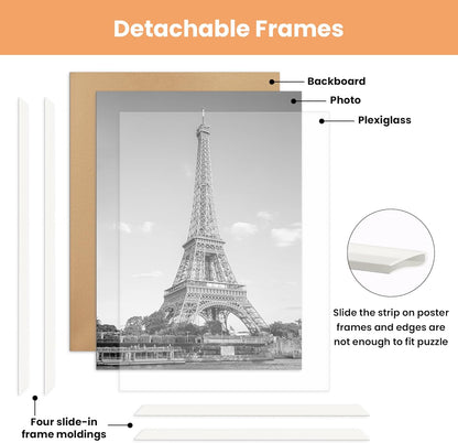 upsimples 18x24 Picture Frame Black 3 Pack, Scratch-Proof Poster Frames 18 x 24 for Photo Gallery - Slide-In Strips, Horizontal or Vertical Wall Mounting