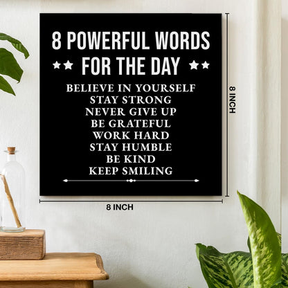 Inspirational Farmhouse Canvas Print Wall Art Decor One Small Positive Thought in the Morning Can Change Your Whole Day Sign Painting Plaque Rustic Home Decoration (8 X 8 Inches, Framed)