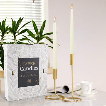 30-Pack 10-Color Taper Candles - 10 Inch Dripless & 10-Hour Burn｜Wedding/Birthday/Home Decor with Premium Wax