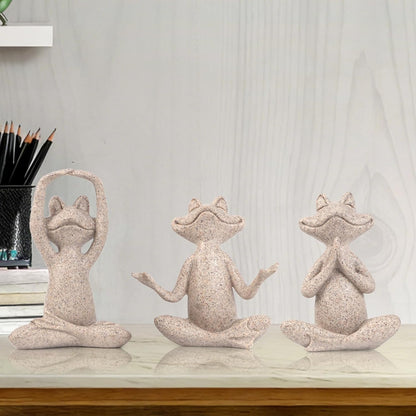 Suoedd Gold Frog Figurines Yoga Decor 3.7In Set of 3 –Frog Yoga Statues for Modern Living Room Desk Table Home Office Bookshelf Shelves Sculptures Decor,Gifts for Mom Women