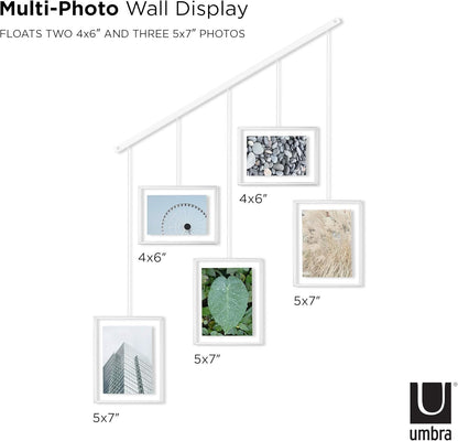 Umbra Exhibit Picture Frame Gallery Set, Adjustable Wall Collage Displays Nine Photos (Four 5x7" and Five 8x10"), Set of 9, Black