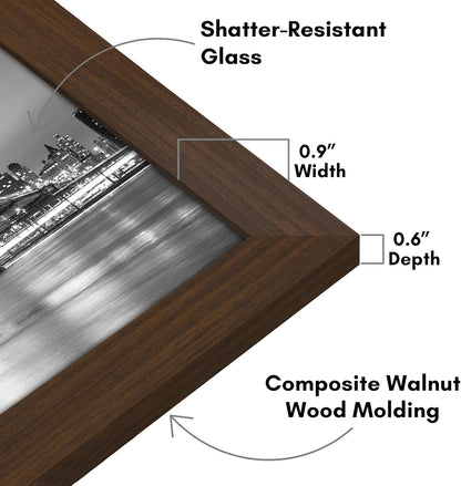 Americanflat 12x18 Poster Frame with Shatter-Resistant Glass - Signature Collection - Gallery-Style Frames Made of Engineered Wood - Photo Frame for Wall Display - Black - Colors A