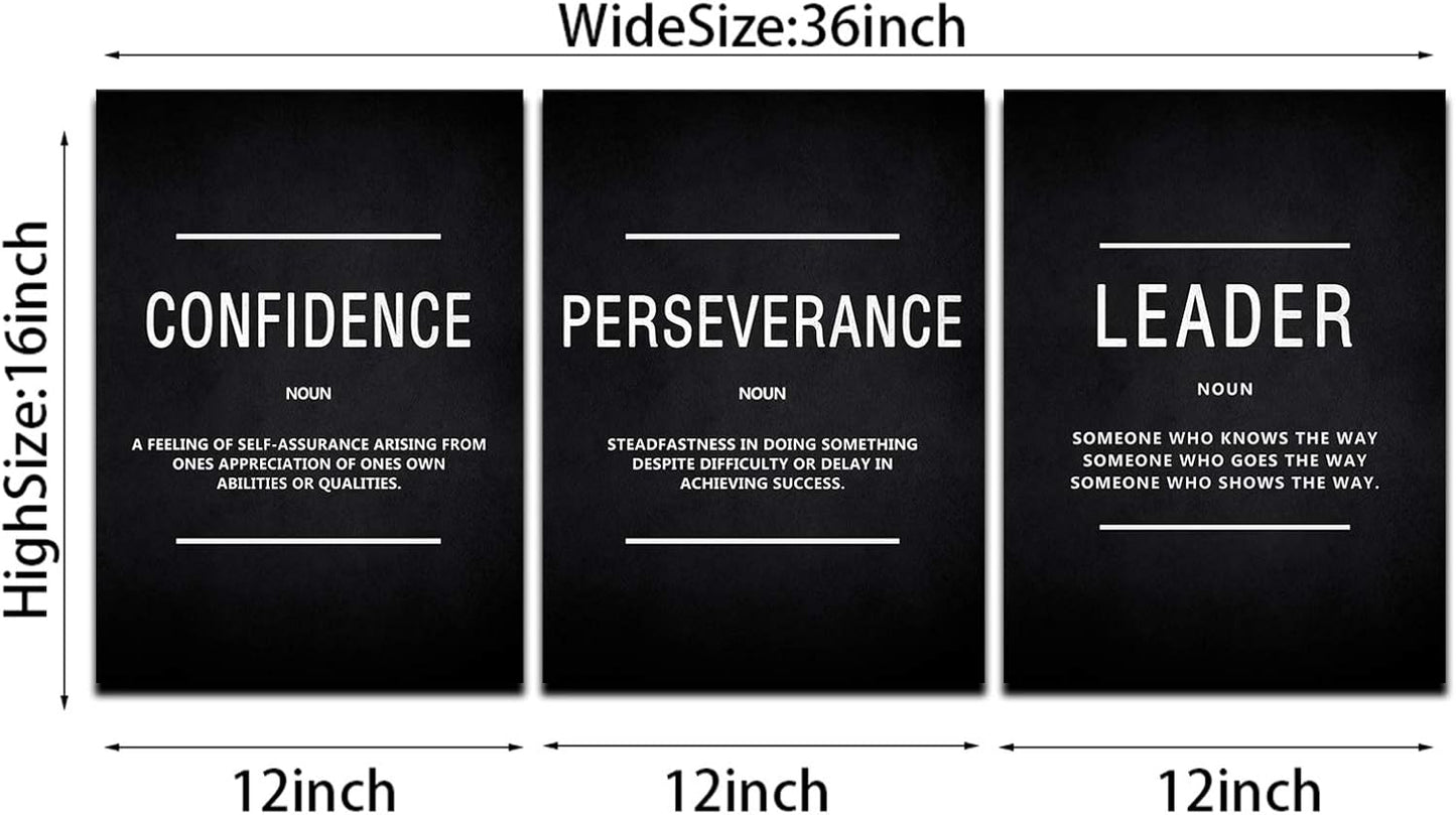 KAWAHONE Canvas Painting Wall Art, Grind Hustle Execution Motivational Wall Art Decoration Posters Prints for Living Room Bedroom, Office Decor, Gallery-Wrapped Canvas Art Set Framed Ready to Hang