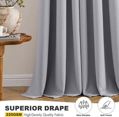 MIULEE Blackout Curtains for Bedroom Living Room 2 Panels, Thermal Insulated Room Darkening Drapes Grommet Noise Reducing Light Blocking Window Treatments 63 Inches Long 40x63 Inch Black - Colors B
