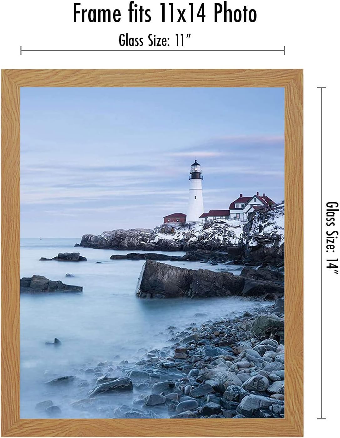 Americanflat 12x18 Floating Picture Frame with Polished Crystal-Clear Glass - Use as 8x10 Picture Frame or Display 5x7 Photo - Signature Float Collection - Photo Frames for Wall Display - Black