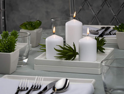 Bolsius White Pillar Candles – 2x6 Unscented Candle Set of 20 – Dripless, Smokeless, and Clean Burning Household Dinner Candles – Perfect for Weddings, Parties, Dinners – 20 Decorative Candles