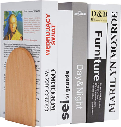 Pandapark Wood,Non-Skid Bookend for Shelves,Heavy Duty,Book Stand for CDs,1 Pair