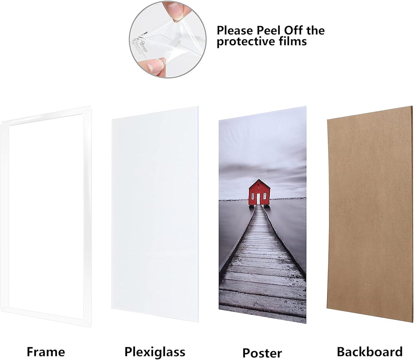 ELSKER&HOME 22.375 x 34 Poster Frame 3 Pack, Black Picture Frame for Horizontal or Vertical Wall Mounting, Sturdy and Scratch-proof